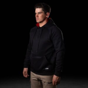 BAD WATERPROOF RAIN-DEFEND™ HI-VIS FLEECE HOODIE: BLACK, S